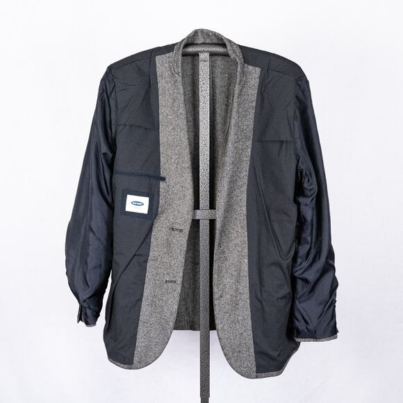 Old Navy Men's Classic Herringbone Blazer Gray SZ XL Polyester Wool Blend Career - Picture 7 of 10